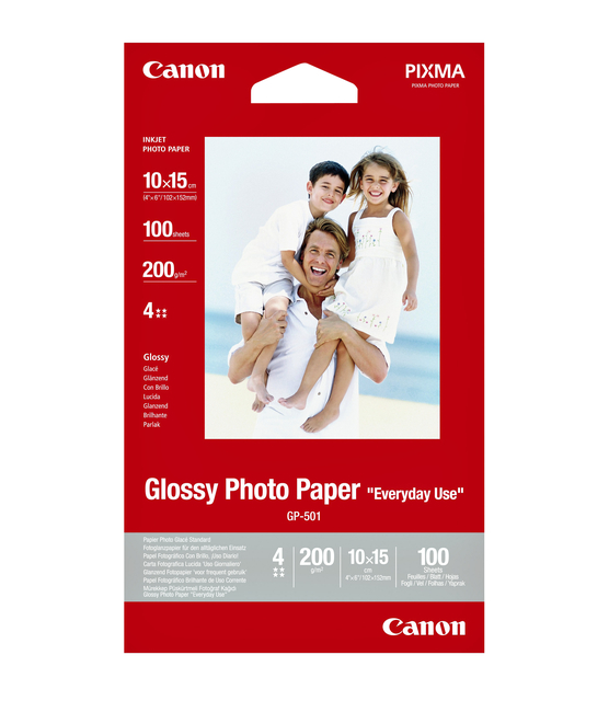 Papier jet d’encre Canon GP-501 10x15cm 210g brillant 100 feuilles