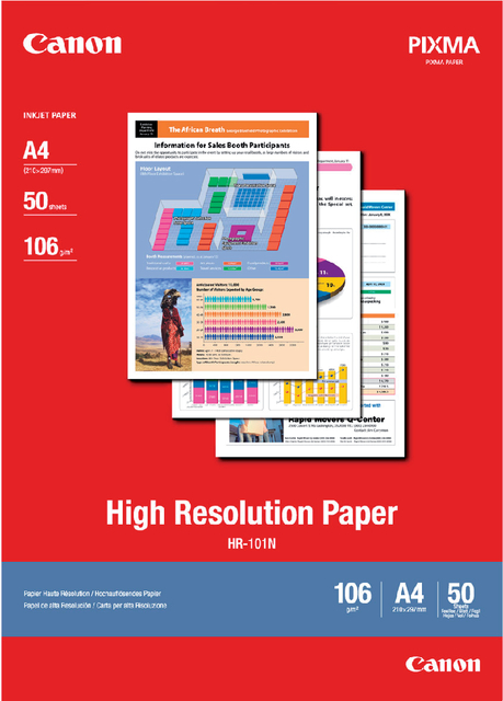 Papier jet d’encre Canon HR-101 A4 106g 50 feuilles