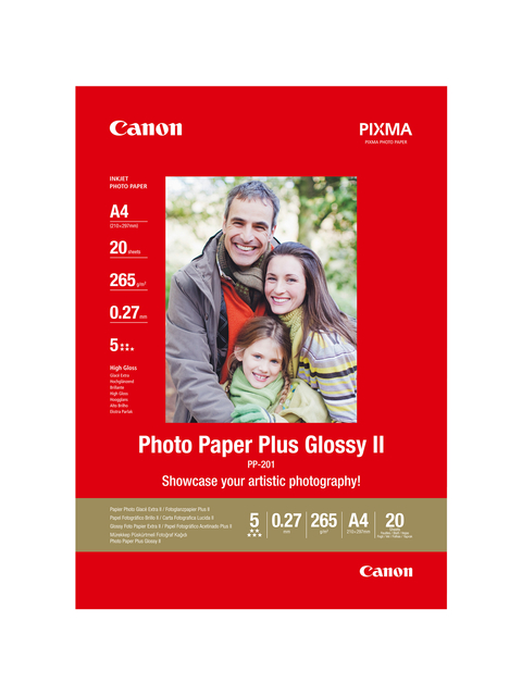 Papier jet d’encre Canon PP-201 A4 265g brillant 20 feuilles