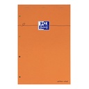 Bloc de cours Oxford Everyday A4+ ligné 4 perf 160 pages 80g orange
