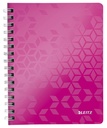 Cahier à spirale Leitz WOW A5 PP ligné rose