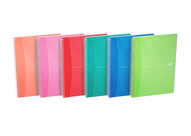 Bloc à spirale Oxford MyColours A4 ligné 90 feuilles assorti