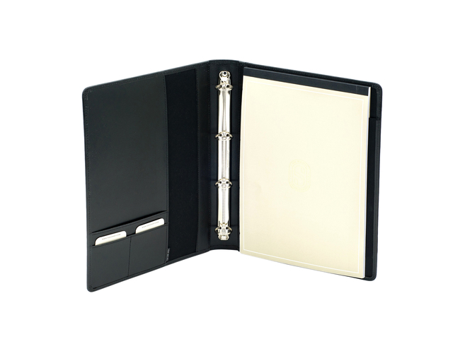 Conférencier Van der Spek 370 A4 cuir avec anneaux noir