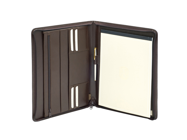 Conférencier Van der Spek 384 A4 cuir nervuré marron