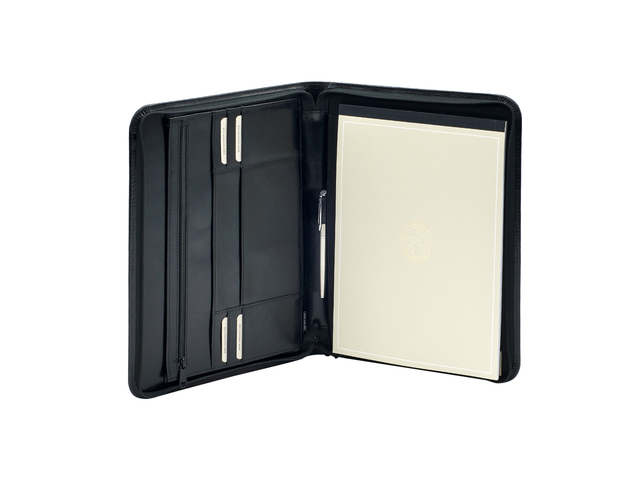 Conférencier Van der Spek 388 A4 zip cuir noir