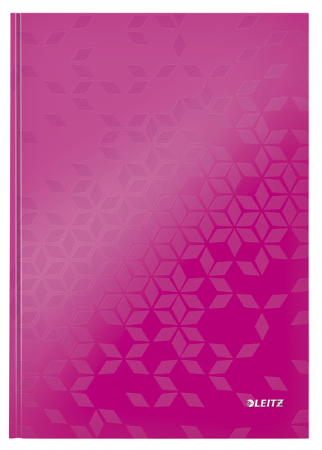 Notitieboek Leitz WOW A4 160 pagina's 90gr lijn roze