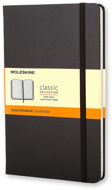 Carnet de notes Moleskine Large 130x210mm ligné couverture rigide noir