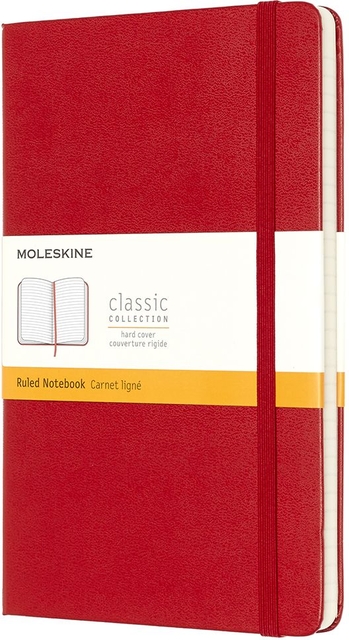 Carnet de notes Moleskine large 130x210mm ligné couverture rigide rouge