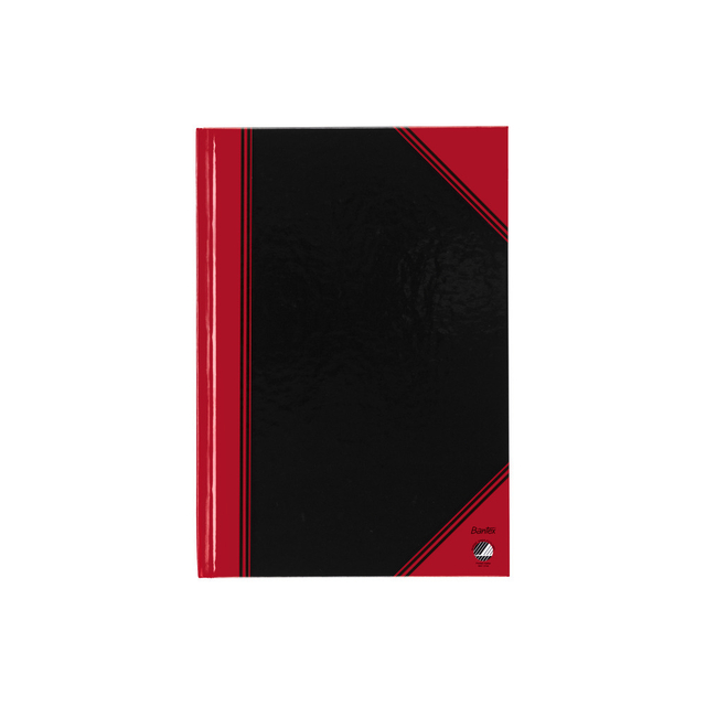 Notitieboek Bantex zwart/rood A5 lijn 70gr 96vel