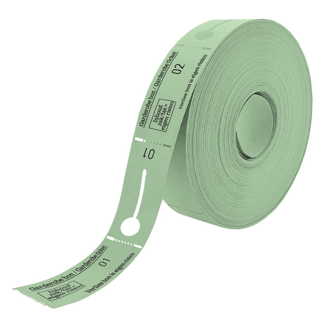 Ticket vestiaire CombiCraft numéro 1-500 vert 500 pièces