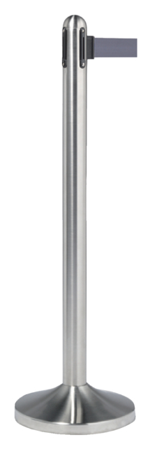 Afzetpaal Securit RVS met rolband 210cm grijs