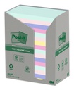 Bloc-mémos Post-it 655-RPT 76x127mm recyclé Arc-en-ciel pastel 16 pièces