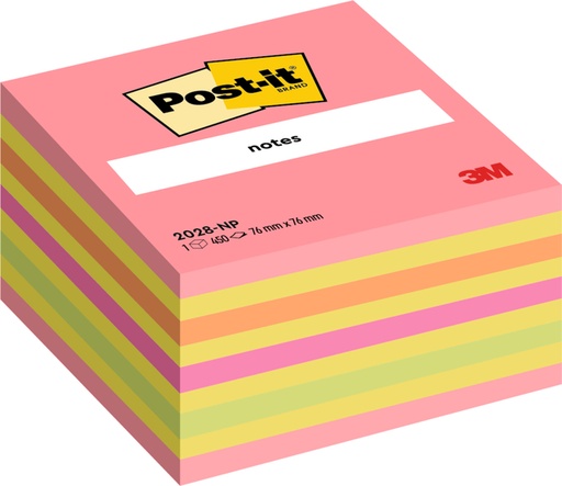 [392622] Bloc-mémos Post-it 2028 76x76mm cube couleurs néon