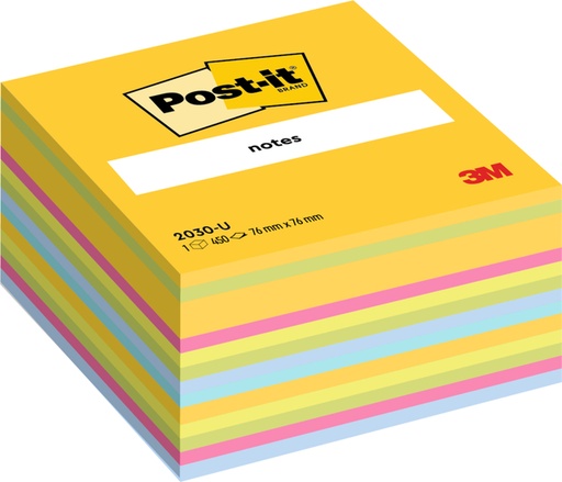 [392417] Bloc-mémos Post-it 2030 76x76mm Cube Ultra assorti