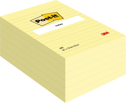 [392588] Bloc-mémos Post-it 660 152x102mm ligné jaune canari