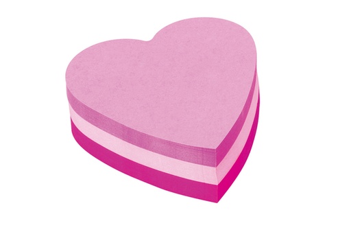 [392625] Bloc-mémos 3M Post-it 2007 70x70mm cube coeur rose