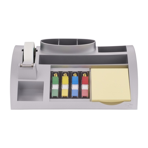 [392670] Organiseur de bureau Post-it C50 gris argenté avec contenu
