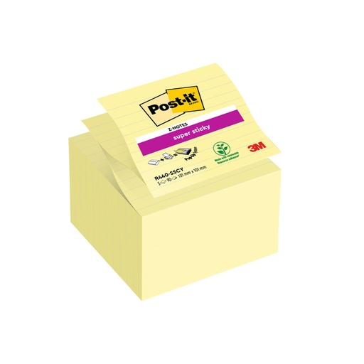 [392473] Memoblok Post-it Z-Notes S440 Super Sticky 100x100mm geel 5 stuks