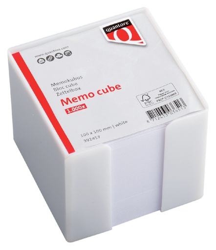 [392457] Cube mémos Quantore 10x10x9cm blanc 900 feuilles