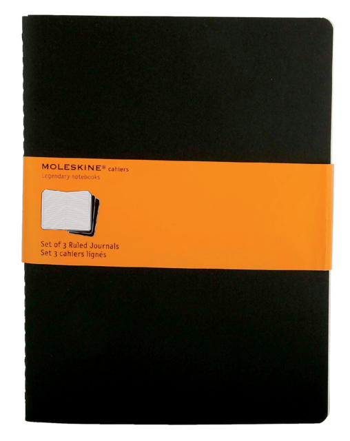 Cahier Moleskine 190x250mm ligné 240 pages 70g noir 3 pièces