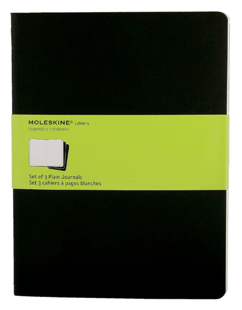 Schrift Moleskine 190x250mm blanco 240 pagina''s 70gr zwart set à 3 stuks