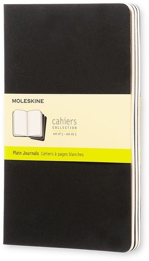 [011552] Schrift Moleskine 130x210mm blanco 160 pagina's 70gr zwart set à 3 stuks