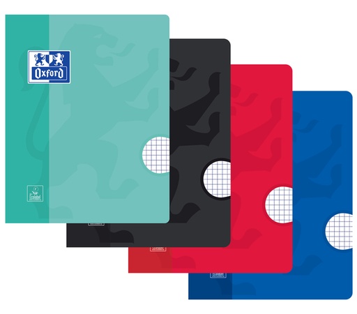 [011480] Cahier Oxford School A5 carreau 5x5mm 72 pages 80g assorti