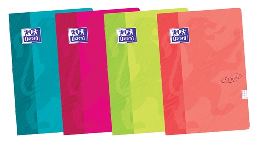 [960660] Cahier Oxford School A4 carreau 10x10mm 72 pages 80g assorti