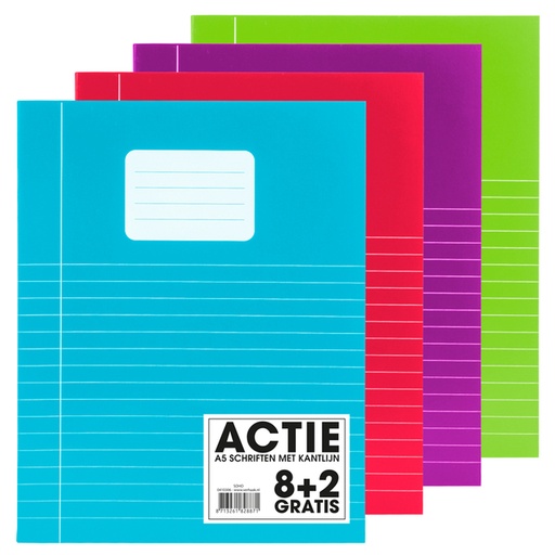 [011319] Schrift SOHO Trend A5 lijn 80 pagina's 70gr assorti 8+2 gratis