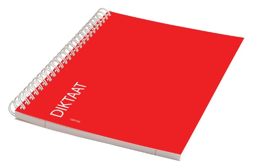 [034208] Cahier Qbasic Dictaat A5 spirale ligné 160 pages 70g rouge