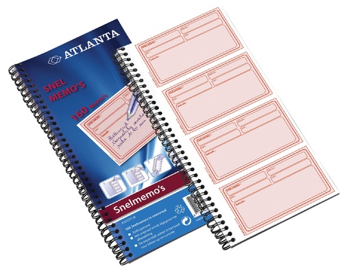 [235652] Snelmemo Djois Atlanta 74x125mm 160 notities in tweevoud wit