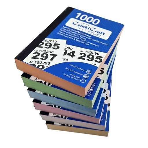 [062540] Ticket vestiaire CombiCraft numéro 1-1000 6 carnets