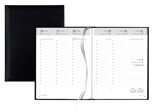 [901106] Agenda 2027 Quantore A5 7 jours/2 pages 4 langues noir