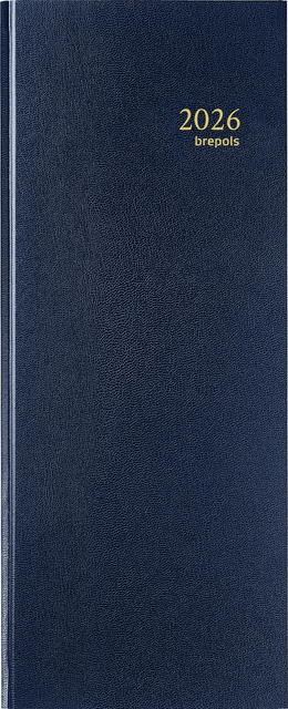 Agenda 2026 Brepols Saturnus Lima long 1 jour/1 page bleu