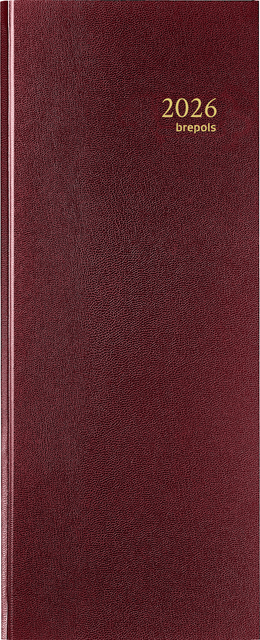 Agenda 2026 Brepols Saturnus Lima long 1 jour/1 page bordeaux