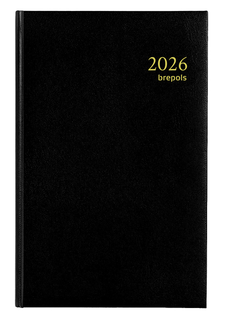 Agenda 2026 Brepols Saturnus Luxe 1 jour/1 page noir