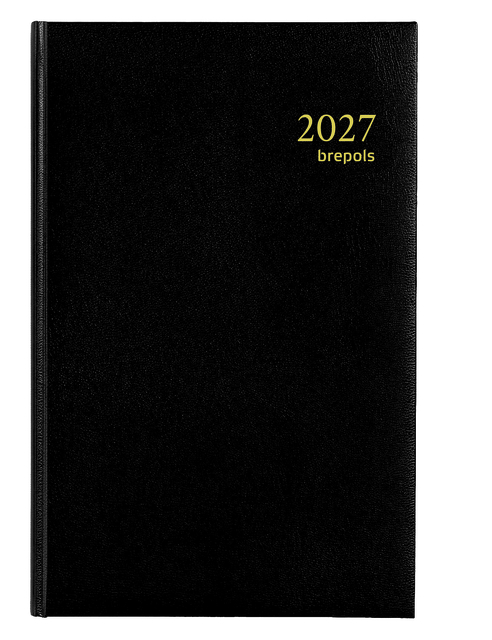 Agenda 2027 Brepols Saturnus Luxe 1 jour/1 page noir