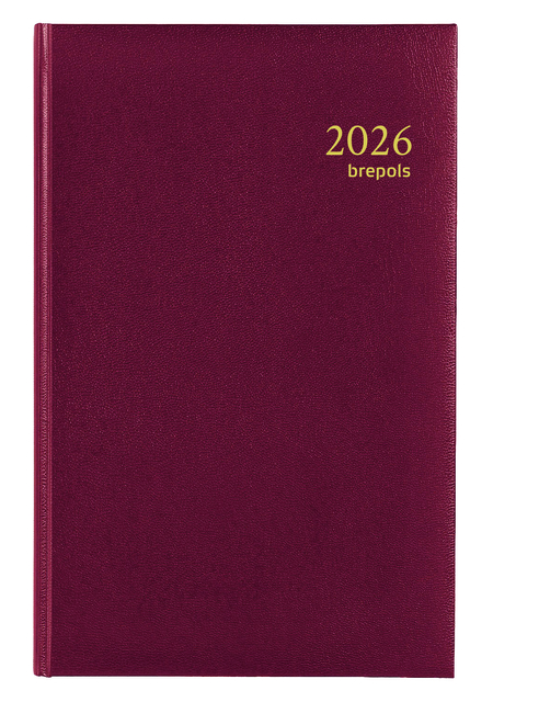 Agenda 2026 Brepols Saturnus Luxe court 1 jour/1 page bordeaux