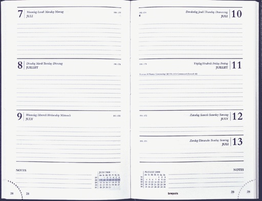 [900136] Agenda 2026 Brepols Saturnus Lima 7 jours/2 pages bleu