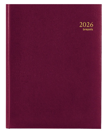 [900144] Agenda 2026 Brepols Timing Lima 7dagen/2pagina's viertalig bordeaux