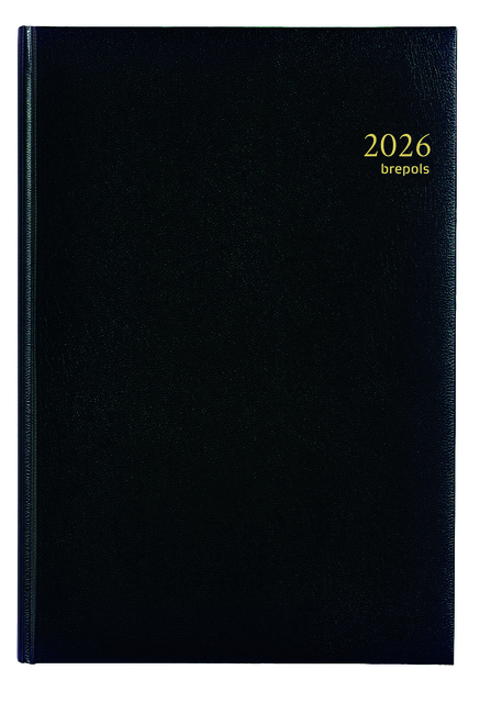 Agenda 2026 Brepols Omega 7 jours/2 pages noir