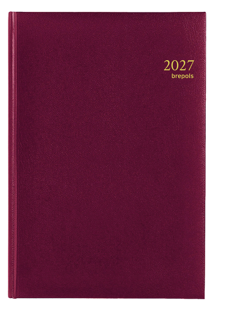Agenda 2027 Brepols Omega Lima 7 jours/2 pages bordeaux
