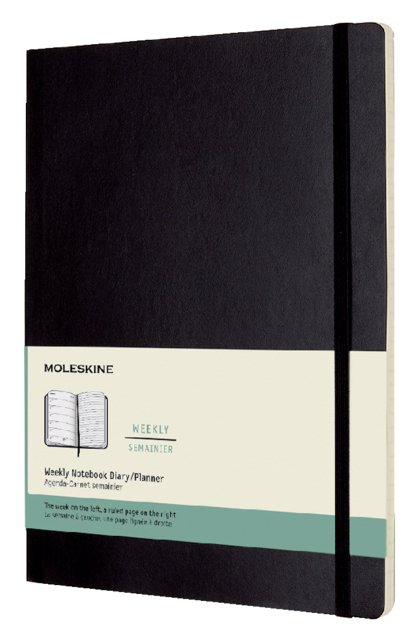 Agenda notitieboek 2023 Moleskine 12mnd XL soft cover zwart