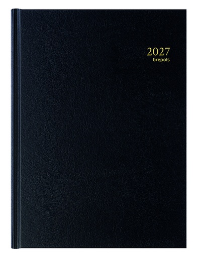 [900016] Agenda 2027 Brepols Bremax Santex A4 1 jour/2 pages 8 colonnes noir