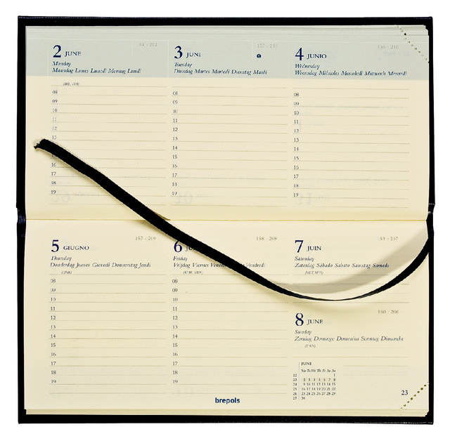 Agenda de poche 2026 Quantore 7 jours/2 pages paysage noir