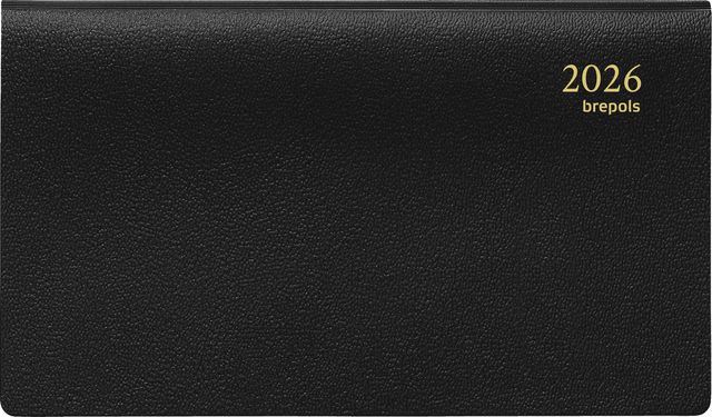 Agenda 2026 Brepols Omniplan Genova spirale 7 jours/2 pages noir
