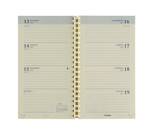 [900056] Recharge agenda 2026 Brepols Interplan spirale 7 jours/2 pages NL