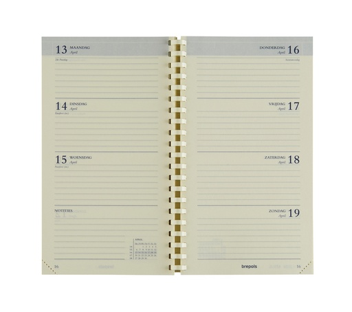 [900056] Recharge agenda 2027 Brepols Interplan spirale 7 jours/2 pages NL