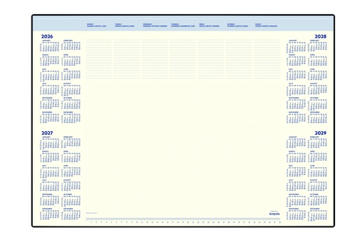[900114] Bloc sous-main 2026 Brepols Desk Mate 7 jours/1 page 412x590x8mm avec support 35fls