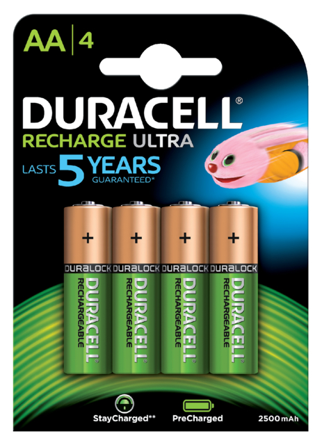 Pile rechargeable Duracell 4x AA 2500mAh Ultra